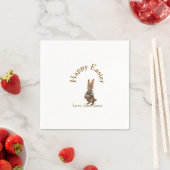 Frohe Ostern brauner Hase mit Eiern Liebe Name hin Serviette (Beispiel)