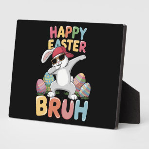 Frohe Ostern Bruh Bro Lustiger Dabbing-Hase Kaninc Fotoplatte