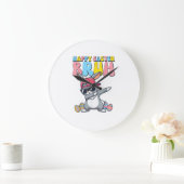 Frohe Ostern Bruh Bunny Dab Rabbit Dance Jungen Ki Große Wanduhr (Zuhause)