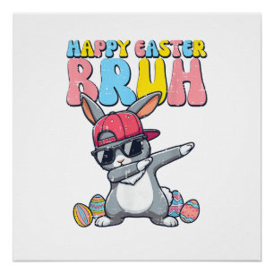 Frohe Ostern Bruh Bunny Dab Rabbit Dance Jungen Ki Poster