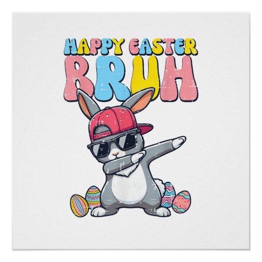 Frohe Ostern Bruh Bunny Dab Rabbit Dance Jungen Ki Poster (Vorderseite)