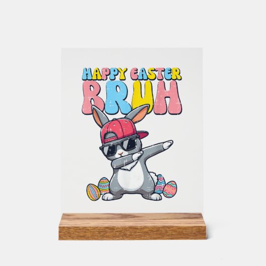 Frohe Ostern Bruh Bunny Dab Rabbit Tanz Jungen Kin Acrylschild (Vorderseite)