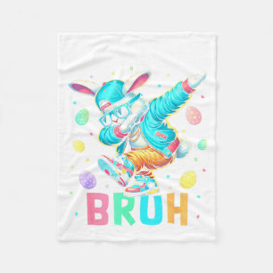 Frohe Ostern Bruh Bunny Dab Rabbit Tanz Jungen Kin Fleecedecke