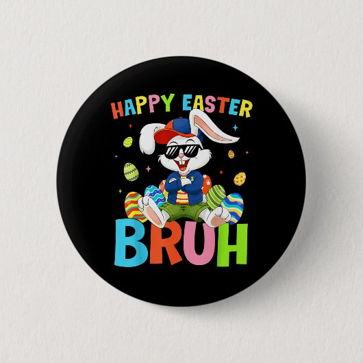 Frohe Ostern Bruh Bunny für Kinder Jungen Mädchen Button (Vorderseite)