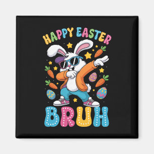 Frohe Ostern Bruh Hase Dab Hase Tanz Jungen Kinder Magnet
