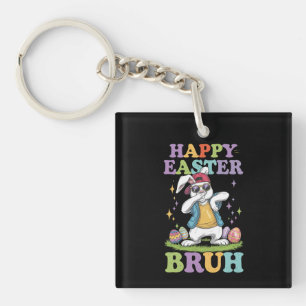 Frohe Ostern Bruh Lustiger Dabbing-Hase Kaninchen Schlüsselanhänger