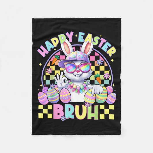 Frohe Ostern Bruh Lustiges Sechs Sieben Meme Bunny Fleecedecke (Vorderseite)