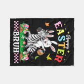 Frohe Ostern Bruh Süßer Zebra-Hasenohren-Korb-Ei Fleecedecke (Vorderseite (Horizontal))