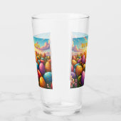 Frohe Ostern Bunte Eier auf einer Frühlingswiese Glas (Rechts)