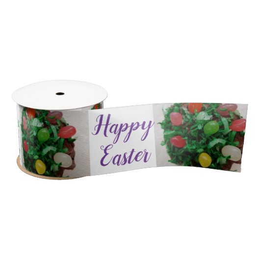 Frohe Ostern Bunte Jelly Candy Beans  Satinband (Spule)