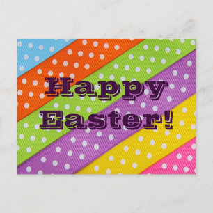 Frohe Ostern Bunte Schleife Feiertagspostkarte