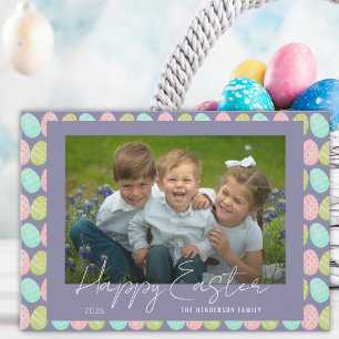 Frohe Ostern bunte Wasserfarben Eier Foto Feiertagskarte