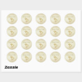 Frohe Ostern Chic Kraft Wasserfarbe Runder Aufkleber (Blatt)