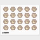Frohe Ostern Chic Wasserfarbe Beige Runder Aufkleber (Blatt)
