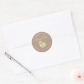 Frohe Ostern Chic Wasserfarbe Beige Runder Aufkleber (Umschlag)