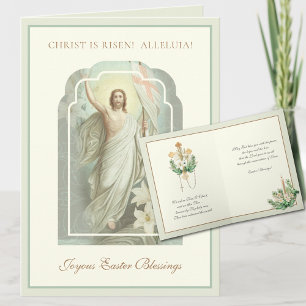 Frohe Ostern Christus ist auferstanden Gebet  Feiertagskarte
