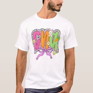 Frohe Ostern CNA Krankenschwester Coquette Schleif T-Shirt