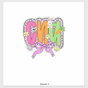 Frohe Ostern CNA Krankenschwester Kokette Schleife Aufkleber