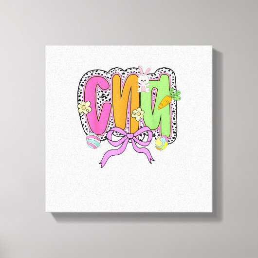 Frohe Ostern CNA Krankenschwester Kokette Schleife Leinwanddruck (Vorderseite)