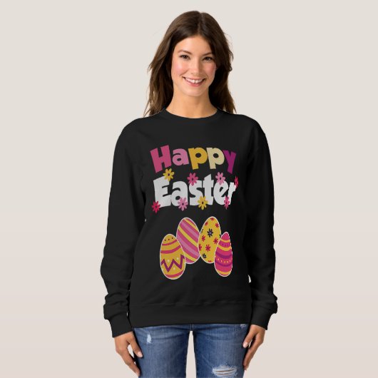 Frohe Ostern colourful eggs Easter Easter eggs Sweatshirt (Vorne ganz)