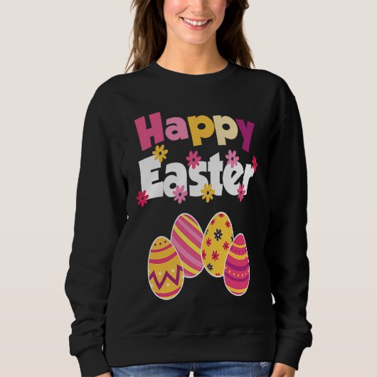 Frohe Ostern colourful eggs Easter Easter eggs Sweatshirt (Vorderseite)