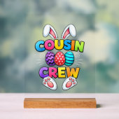 Frohe Ostern Cousin Crew Bunny Familie Passende Ea Acrylschild (Neutral)
