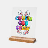 Frohe Ostern Cousin Crew Bunny Familie Passende Ea Acrylschild (Winkel)
