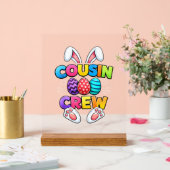 Frohe Ostern Cousin Crew Bunny Familie Passende Ea Acrylschild (Hochzeit)