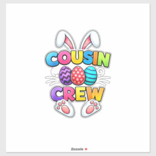 Frohe Ostern Cousin Crew Bunny Familie Passende Ea Aufkleber