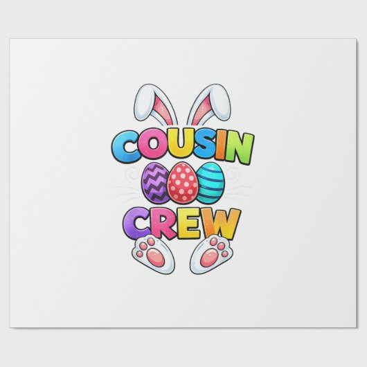 Frohe Ostern Cousin Crew Bunny Familie Passende Ea Geschenkpapier (Flach)