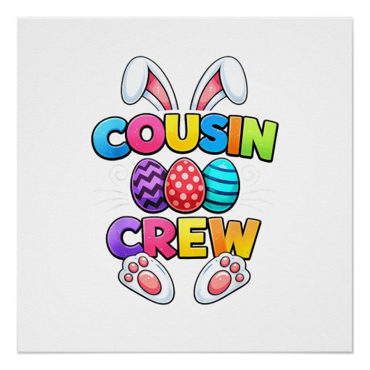 Frohe Ostern Cousin Crew Bunny Familie Passende Ea Poster (Vorderseite)