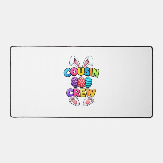 Frohe Ostern Cousin Crew Bunny Familie Passende Ea Schreibtischunterlage (Vorderseite)