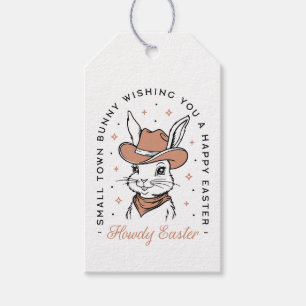 Frohe Ostern Cowboy-Hase Western-Land-Wünsche Geschenkanhänger