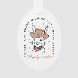 Frohe Ostern Cowboy Hase Western Land Wünsche Ornament