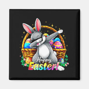 Frohe Ostern Dabbing Bunny Lustiger Ostereierkorb Magnet