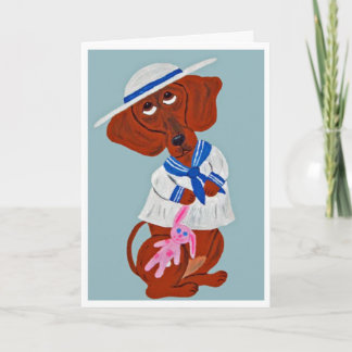 Frohe Ostern Dachshund Falte Osterkarte Karte