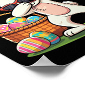 Frohe Ostern Day Dabbing Kaninchen Eier Osterhase Poster (Ecke)