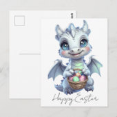 Frohe Ostern Drachen Postkarte (Vorne/Hinten)