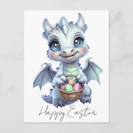Frohe Ostern Drachen Postkarte (Vorderseite)