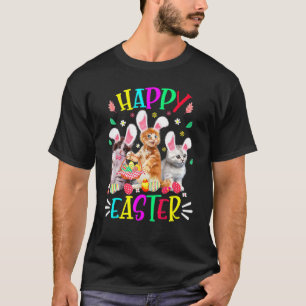 Frohe Ostern Drei Katzen Hasenohren Katze Ostert T-Shirt