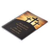 Frohe Ostern Drei Kreuze auf Calvary Notizblock (Linke Seite)