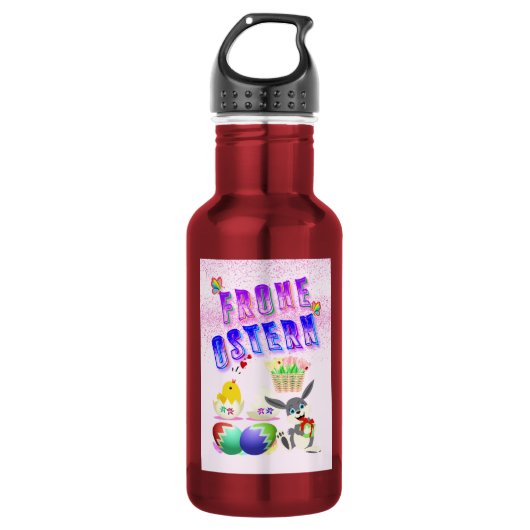 Frohe Ostern Edelstahlflasche (Vorderseite)