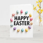 Frohe Ostern Ei Girlande Karte (Gelbe Blume)