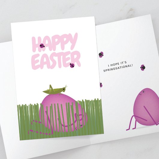 Frohe Ostern Ei im Versteck | Frühlings Szene Karte