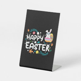 Frohe Ostern, Eier, Bunny & Blume Sockelschild