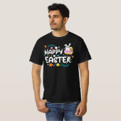 Frohe Ostern, Eier, Bunny & Blume T-Shirt (Vorne ganz)