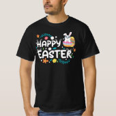 Frohe Ostern, Eier, Bunny & Blume T-Shirt (Vorderseite)