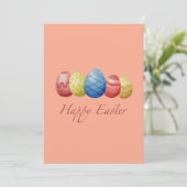 Frohe Ostern Eier Feiertagskarte – Bunte Frühlings (Stehend Vorderseite)