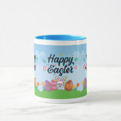 Frohe Ostern Eier Hase & Blumen Tasse (Zentrum)