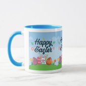 Frohe Ostern Eier Hase & Blumen Tasse (Links)